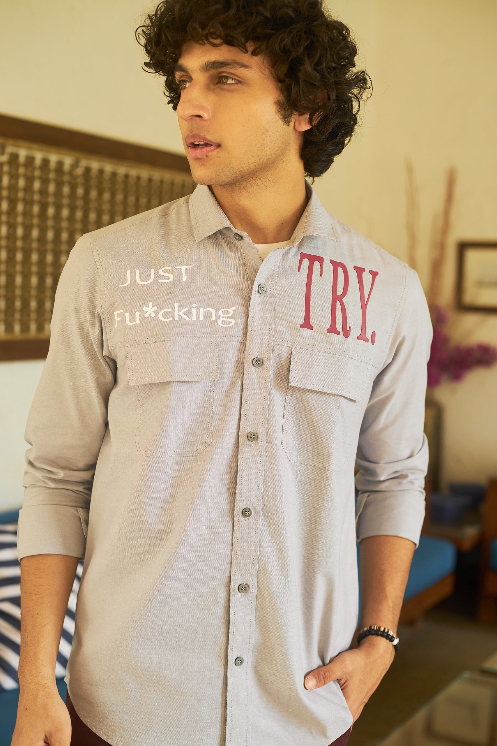 Just Fucking Try Grey Entrepreneurs Shirt