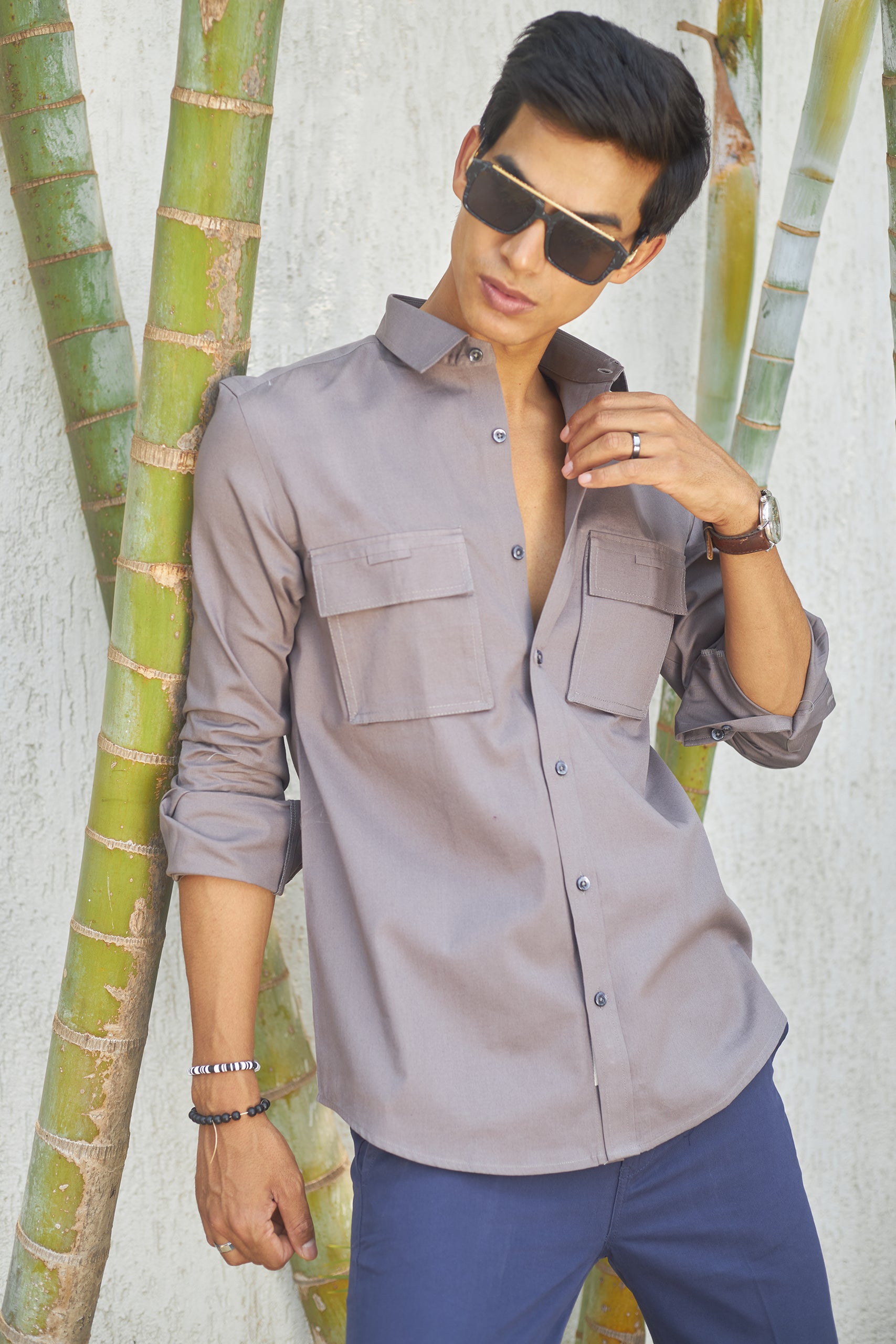 Fossil Grey Safari Shirt