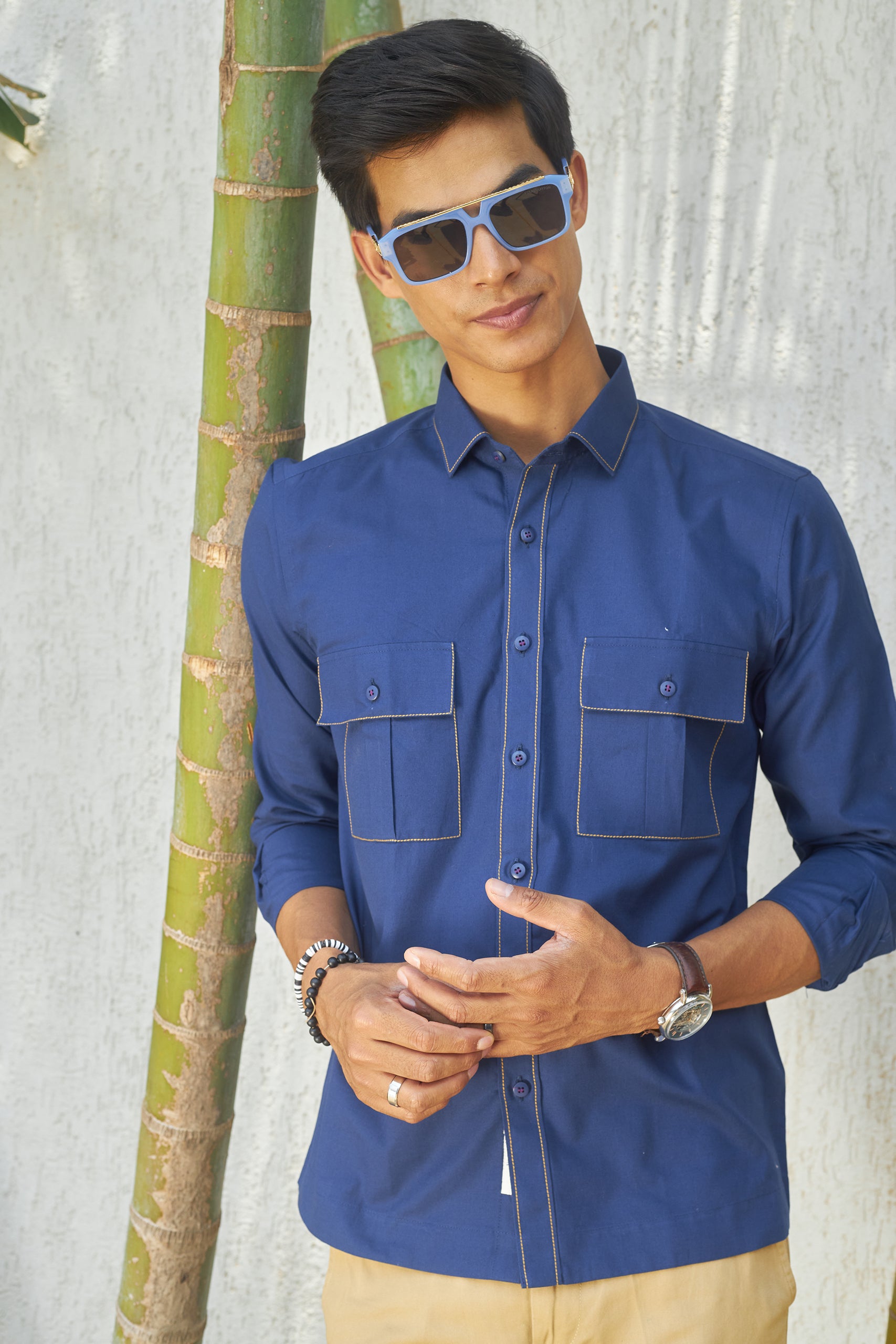 Azure Blue Safari Shirt