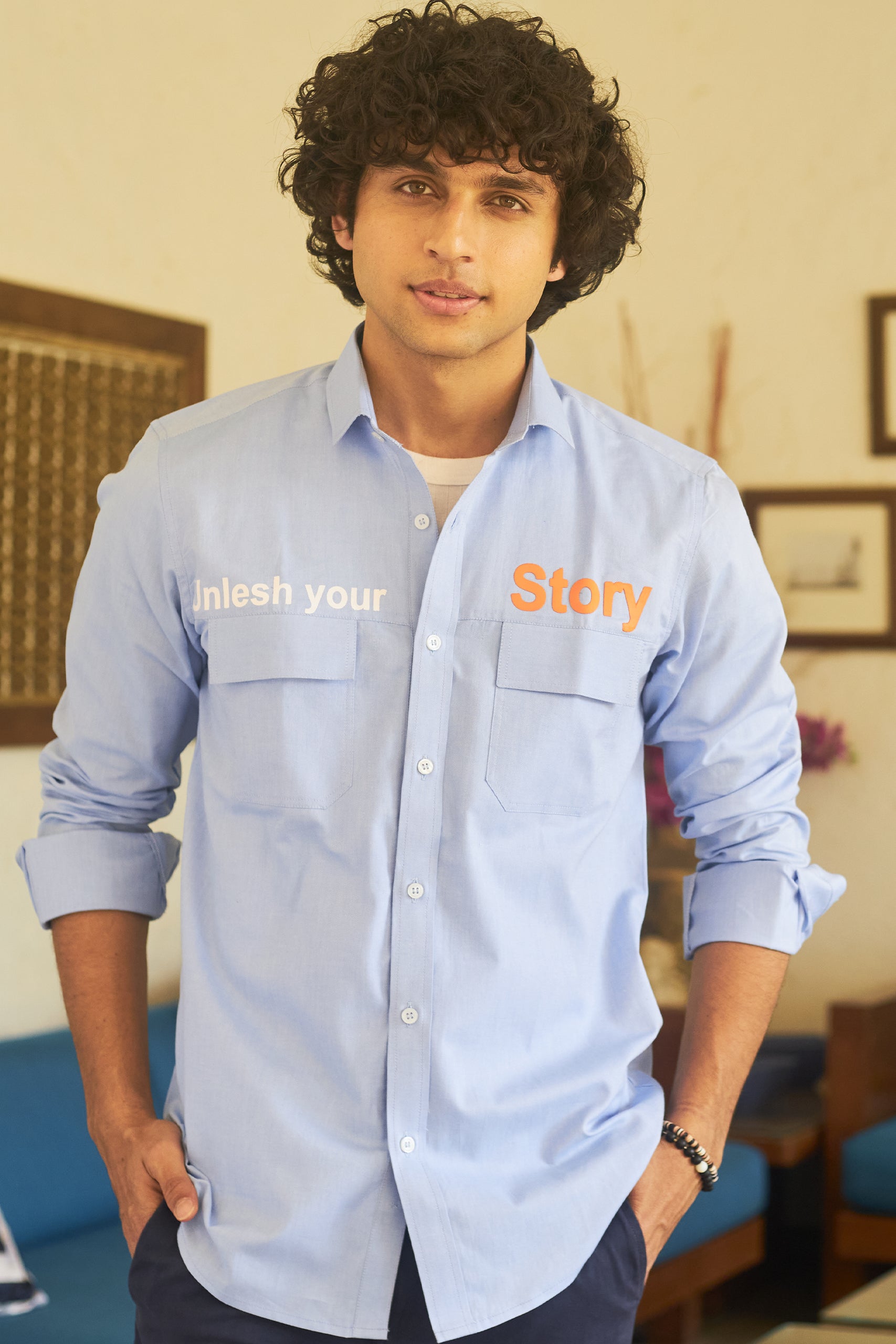 Unlesh Your Story Blue Entrepreneurs Shirt