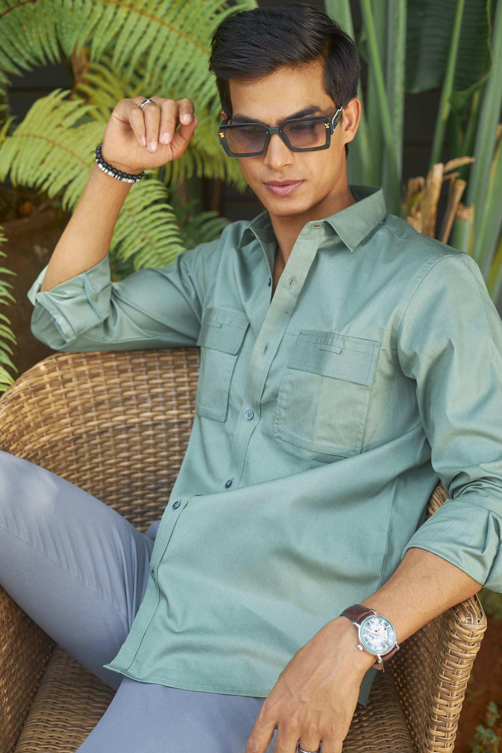 Fern Green safari Shirt