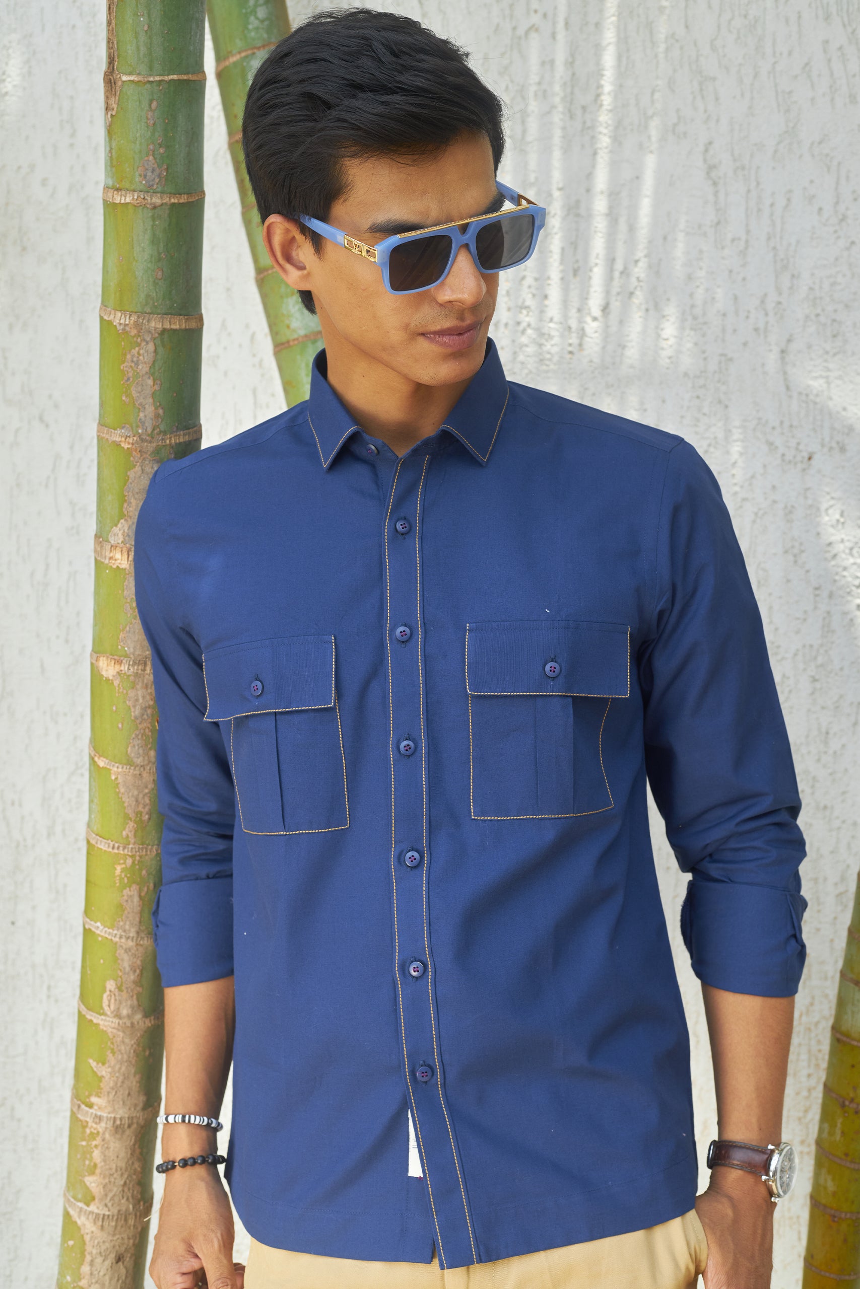 Azure Blue Safari Shirt