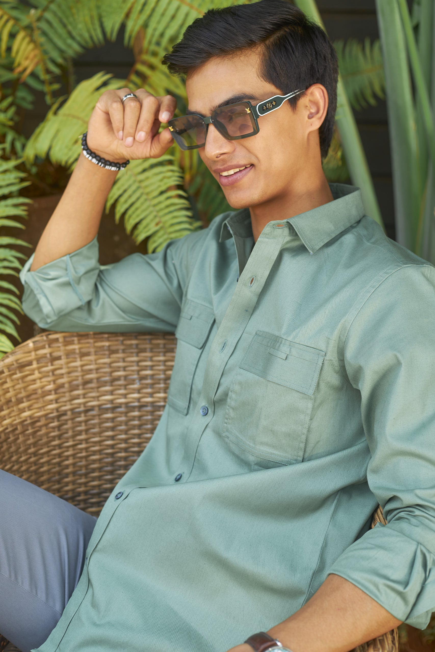 Fern Green safari Shirt