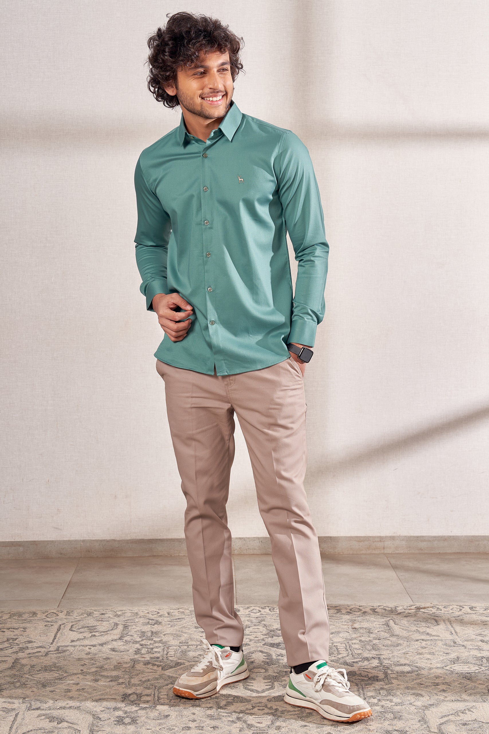 Gulf Green Cotton Knit Shirt