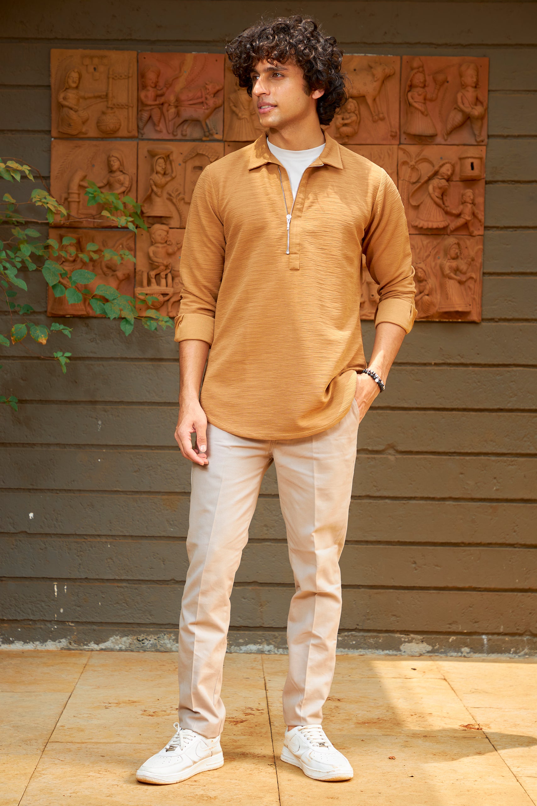 Caramel Brown Travel Kurta