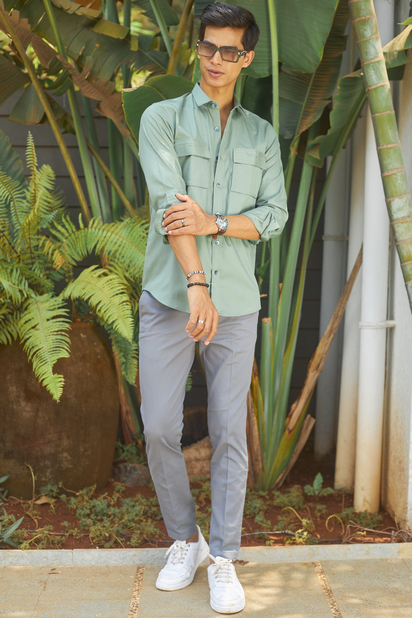 Fern Green safari Shirt