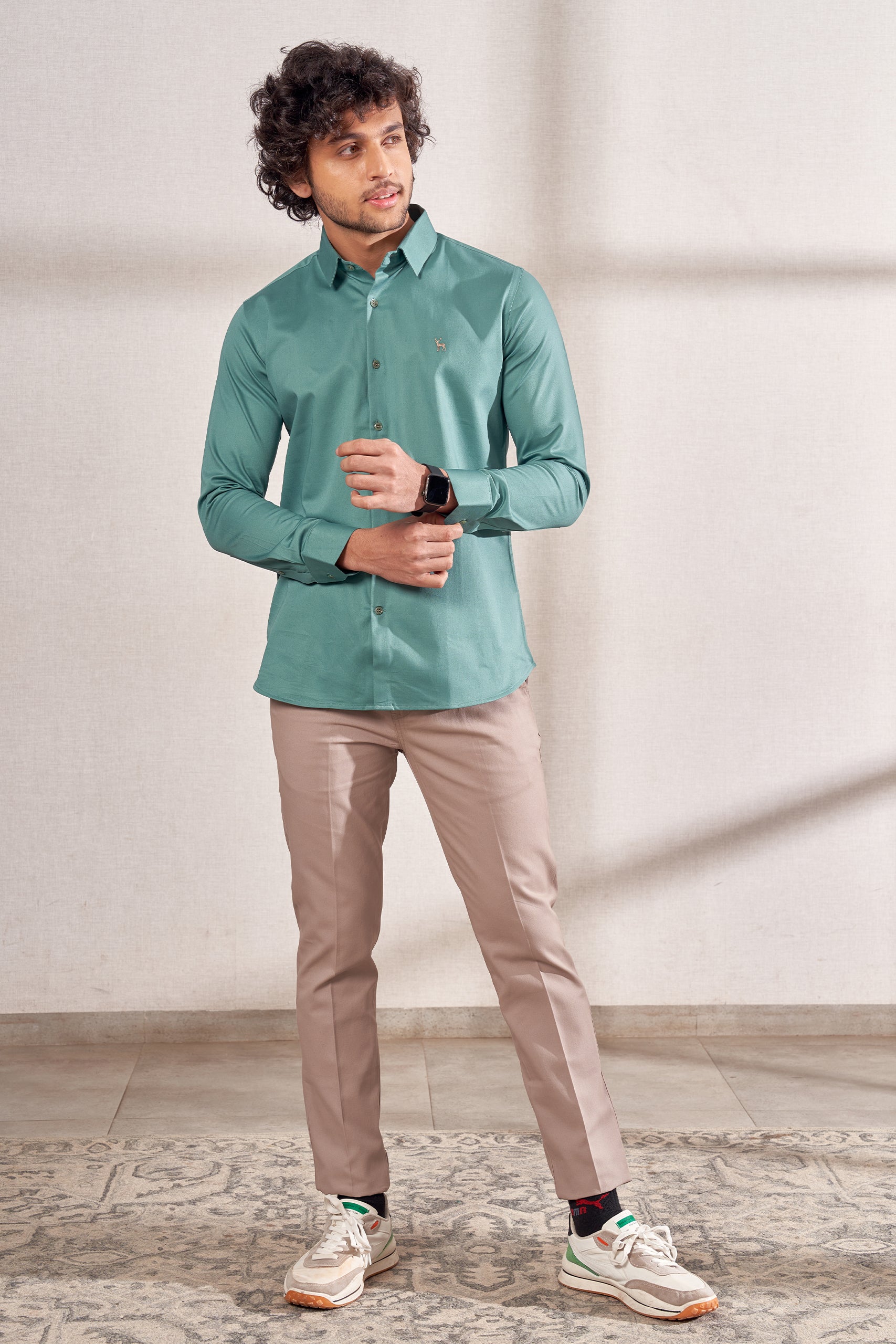 Gulf Green Cotton Knit Shirt