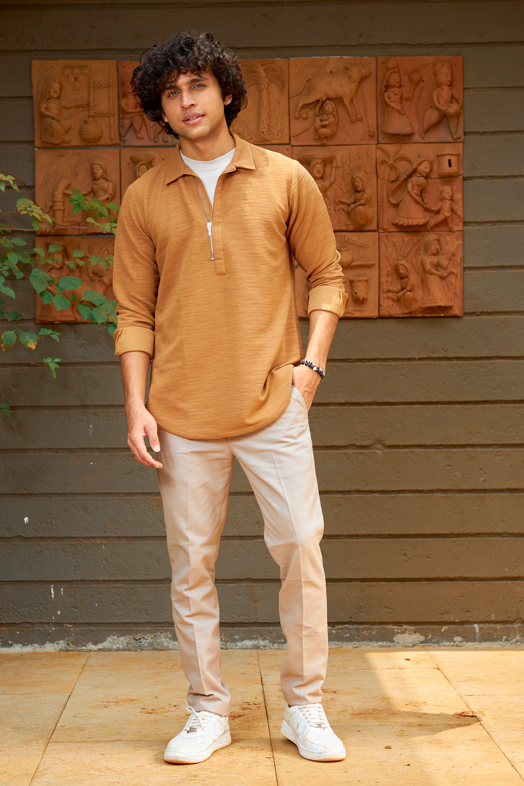 Caramel Brown Travel Kurta