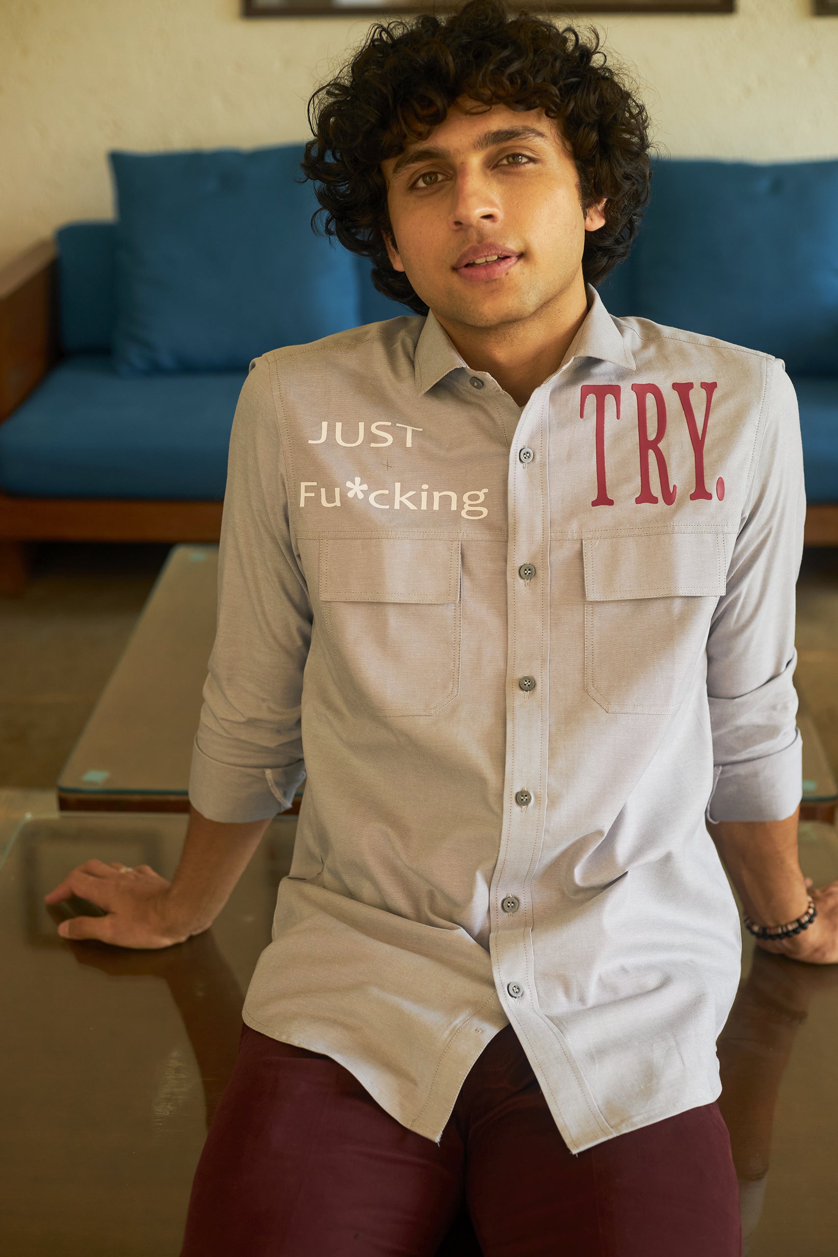 Just Fucking Try Grey Entrepreneurs Shirt