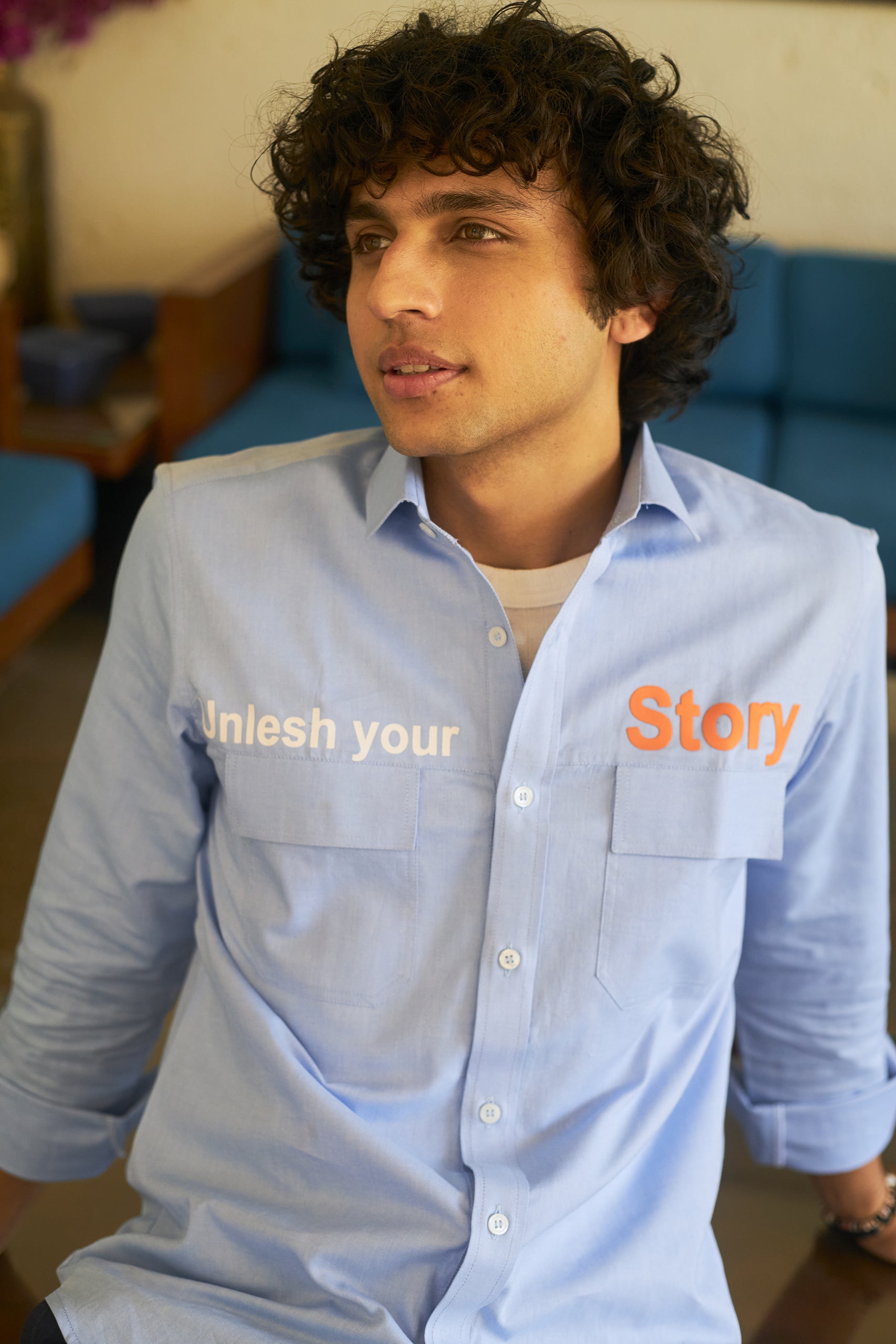 Unlesh Your Story Blue Entrepreneurs Shirt