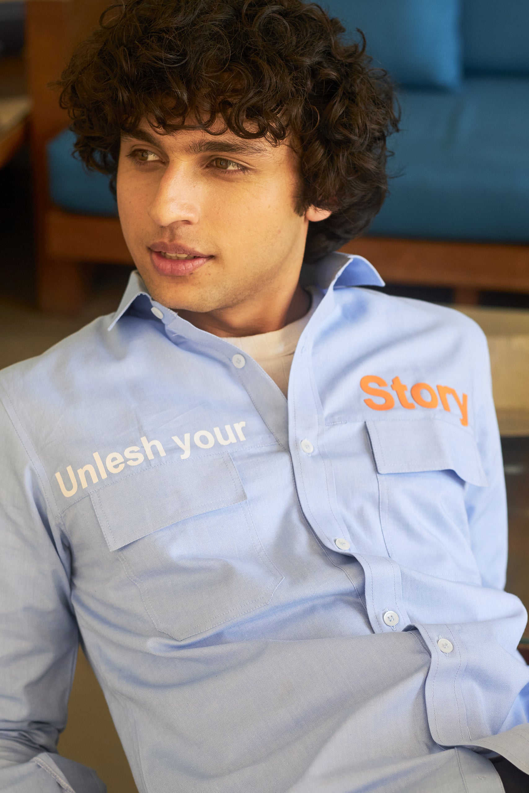 Unlesh Your Story Blue Entrepreneurs Shirt