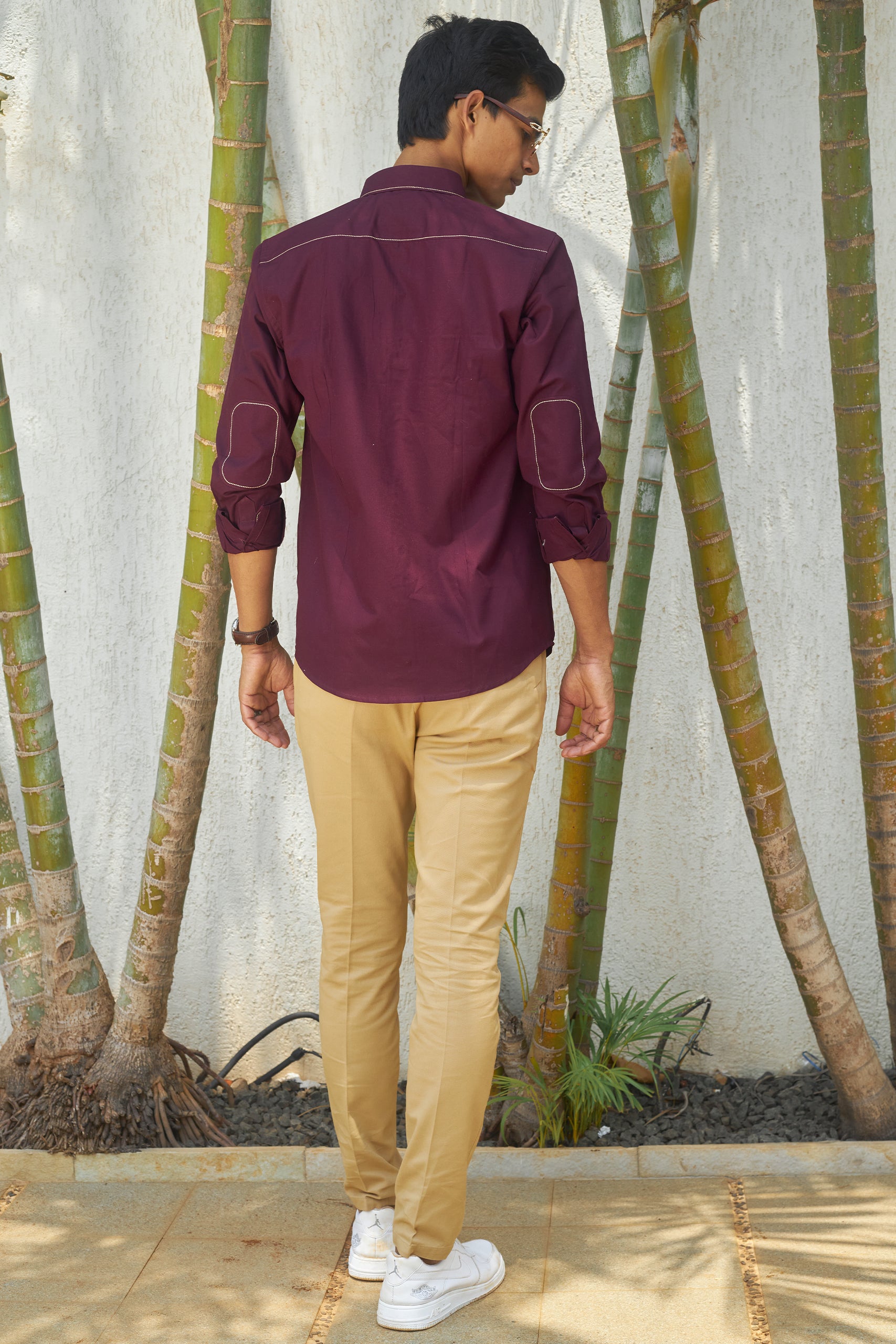 Cranberry Maroon Safari Shirt