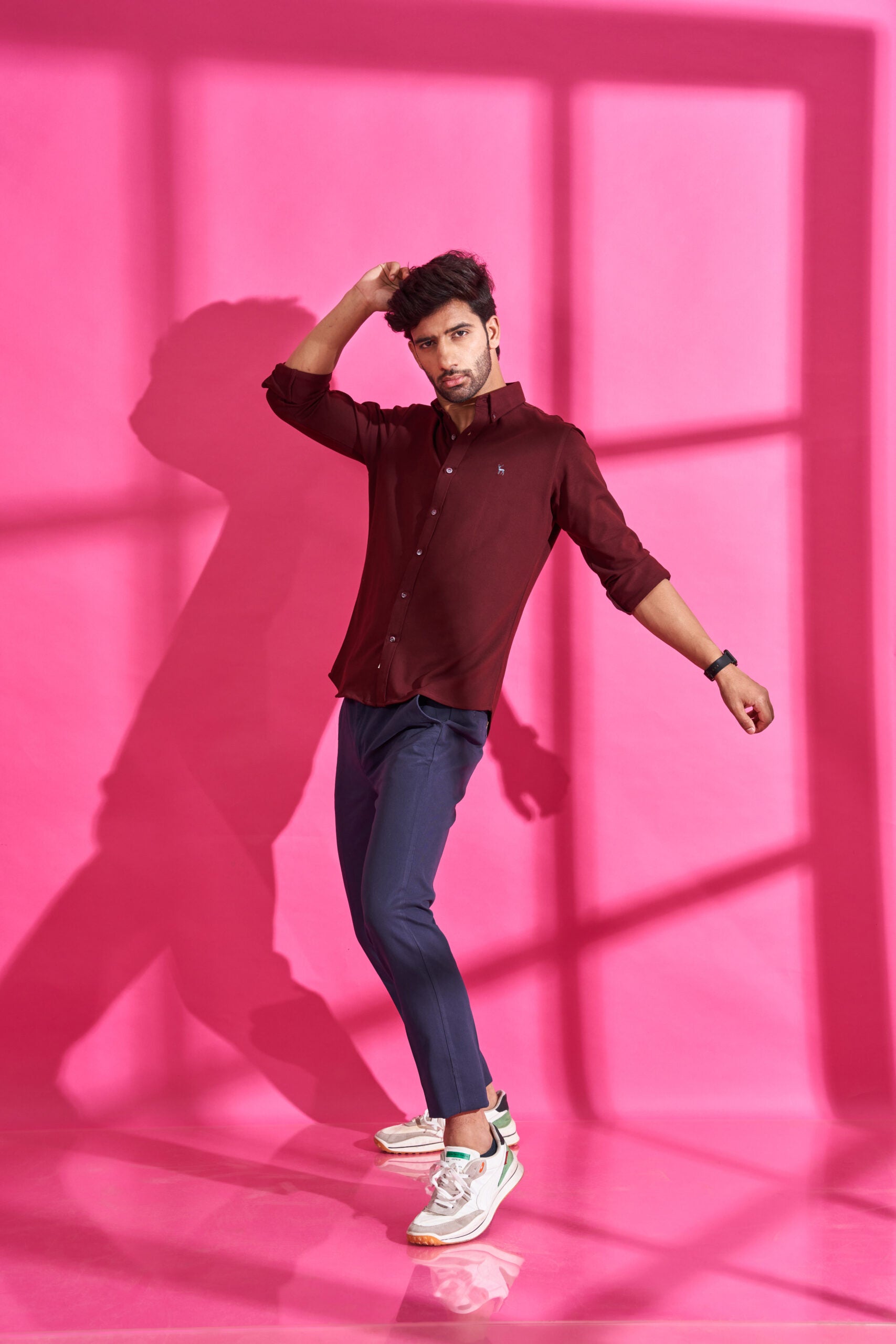 Wine Red Interlock Shirt