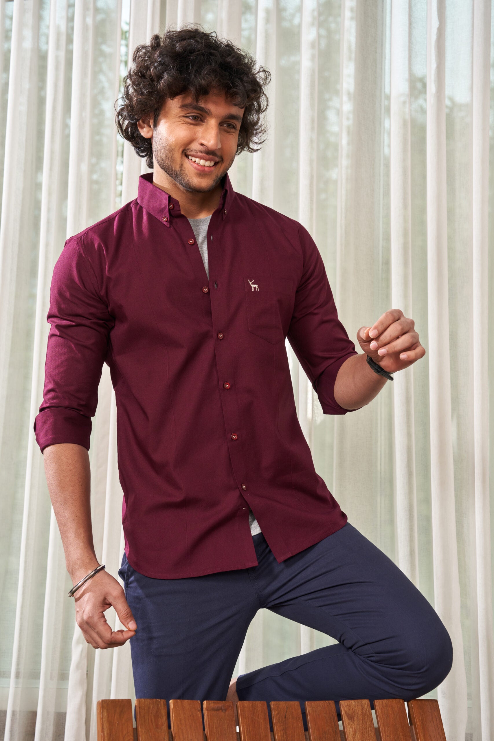 Rosewood Maroon Basic Shirt