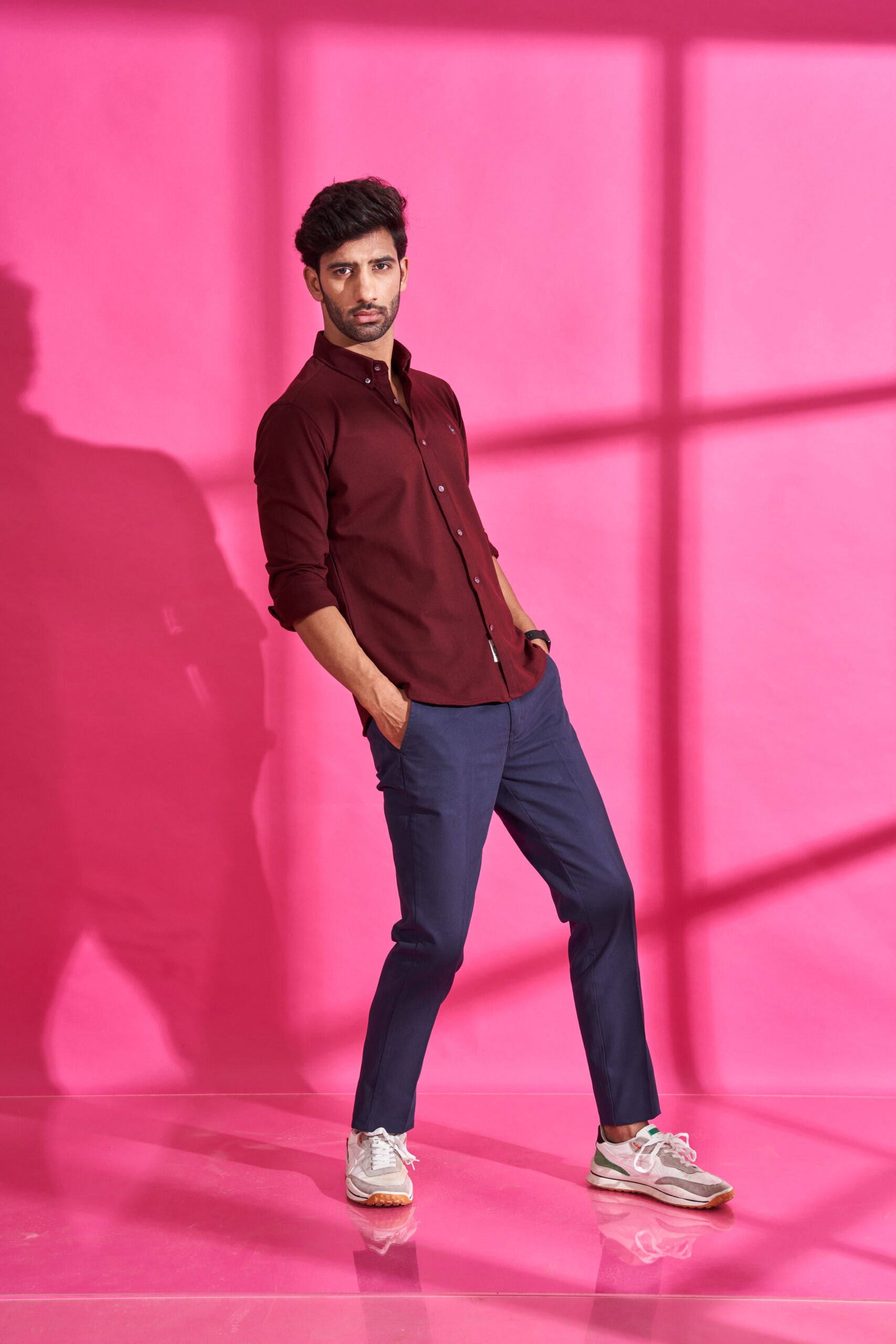 Wine Red Interlock Shirt