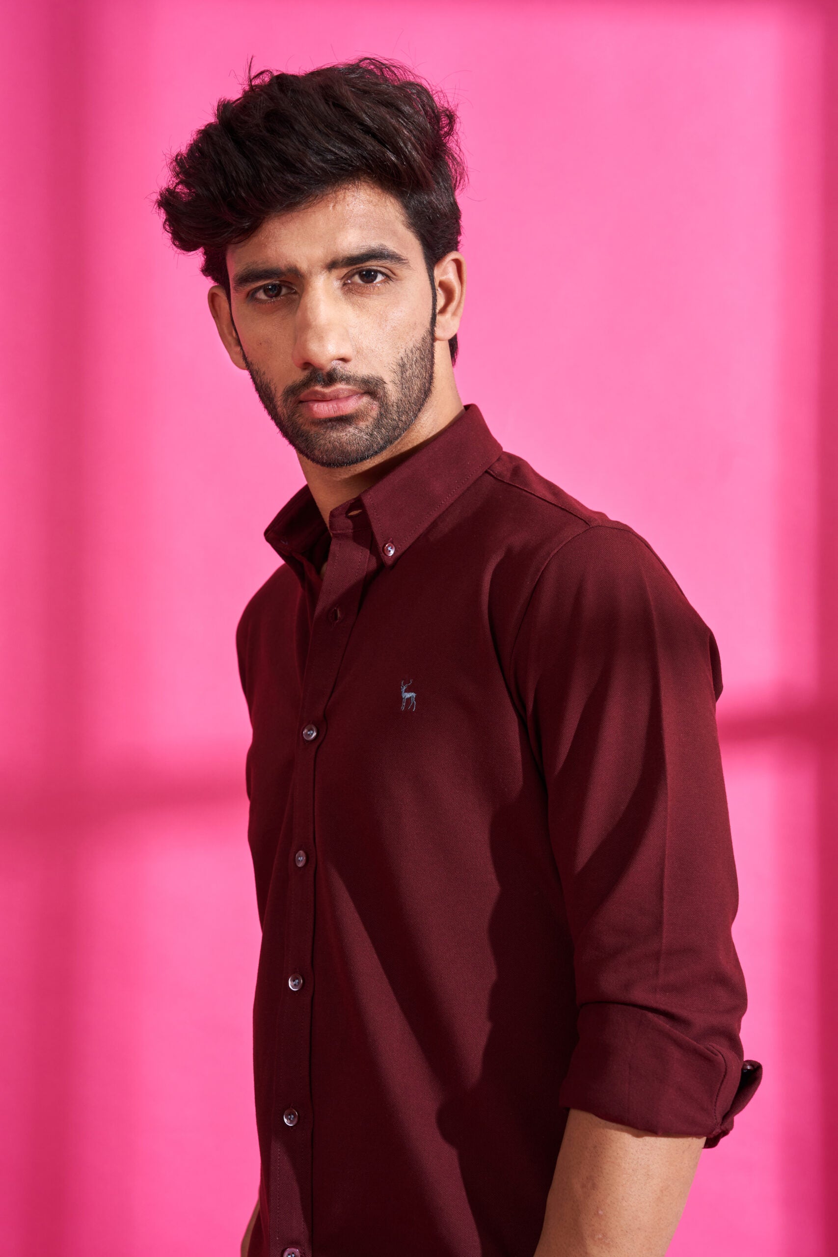 Wine Red Interlock Shirt