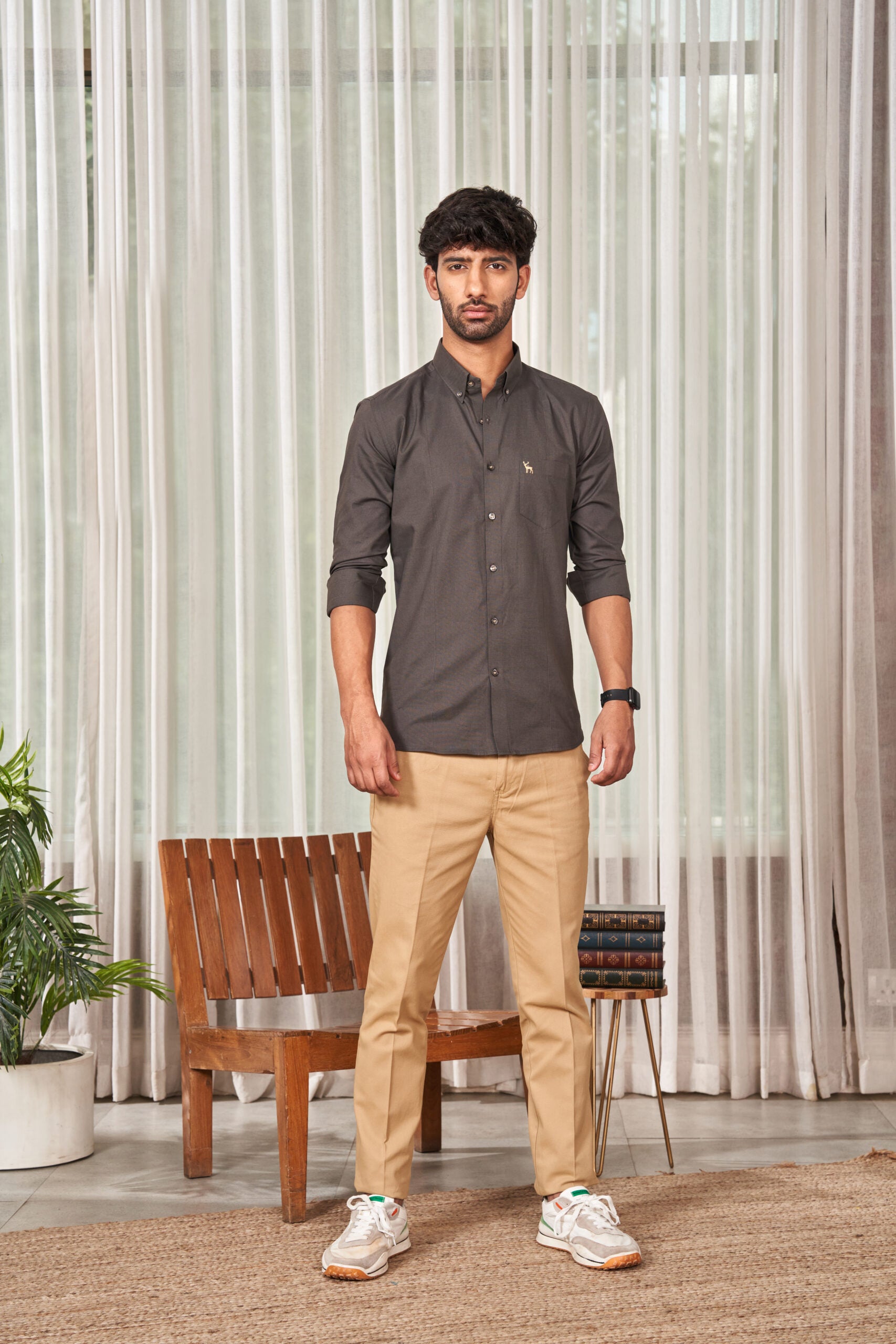 Taupe Brown Basic Shirt