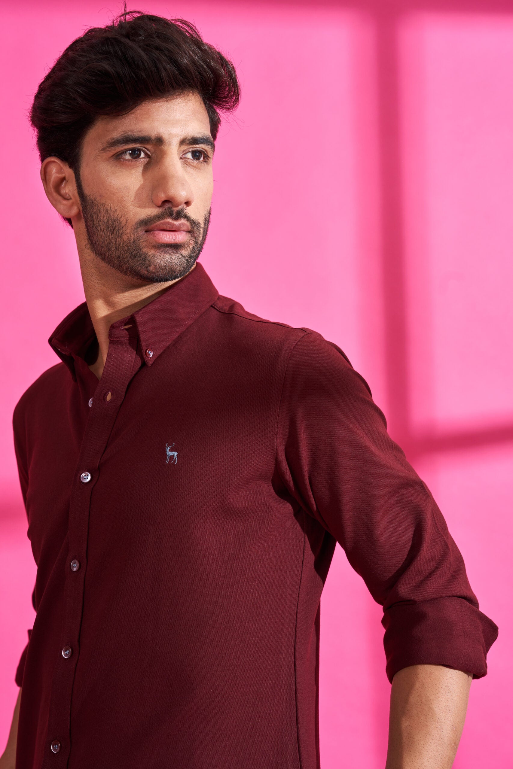 Wine Red Interlock Shirt