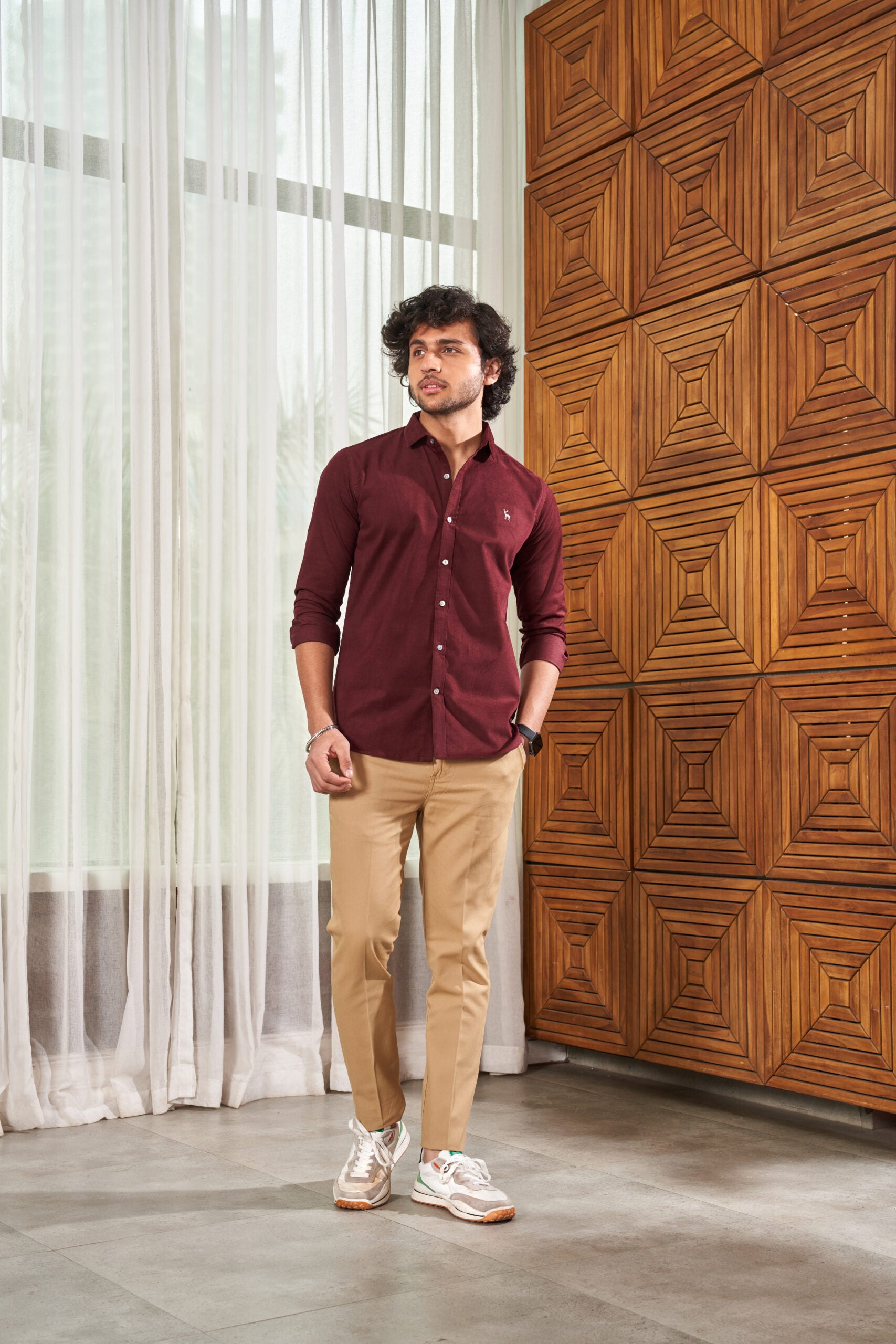 Mahogany Maroon Pin Cord Shirt