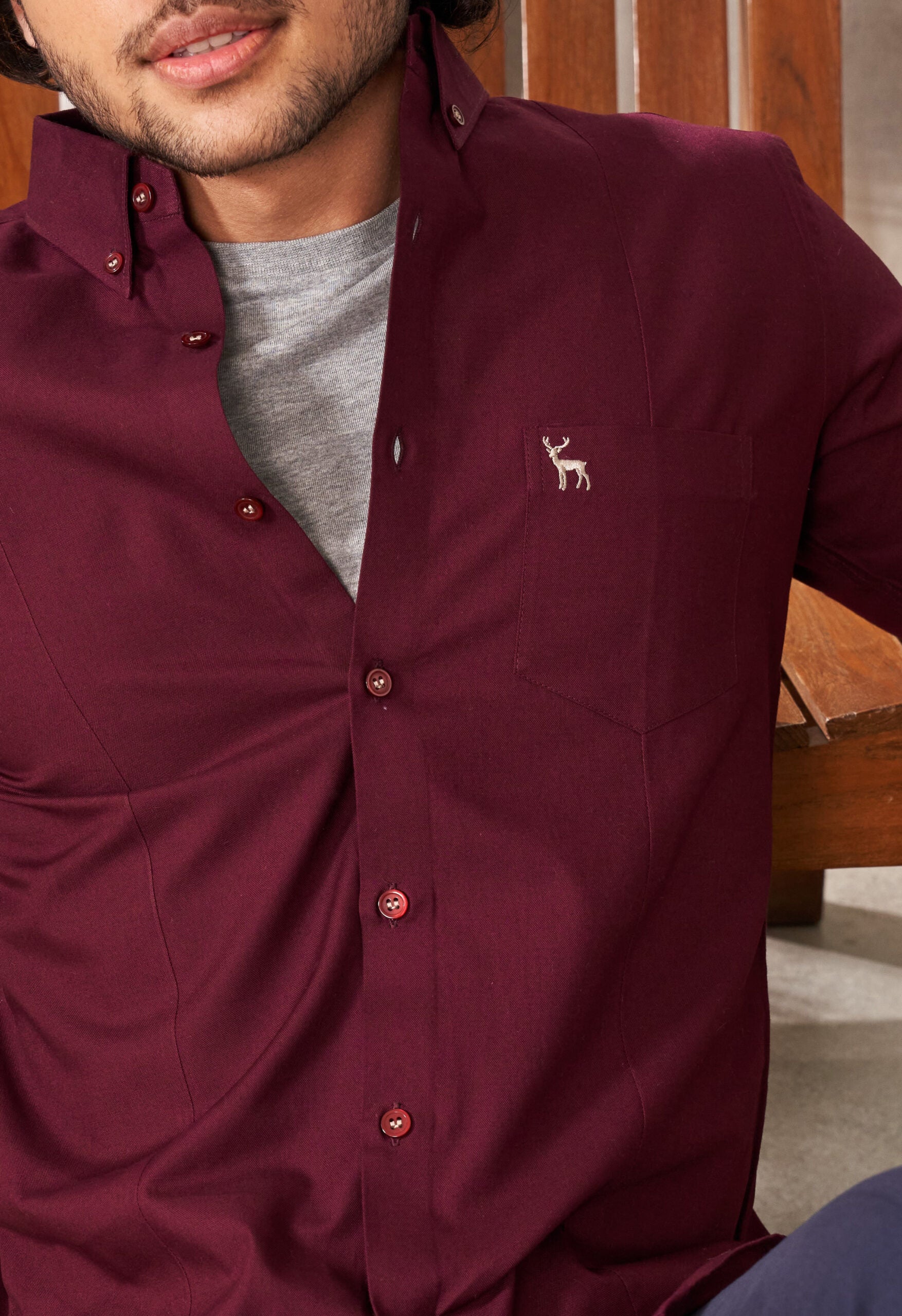 Rosewood Maroon Basic Shirt