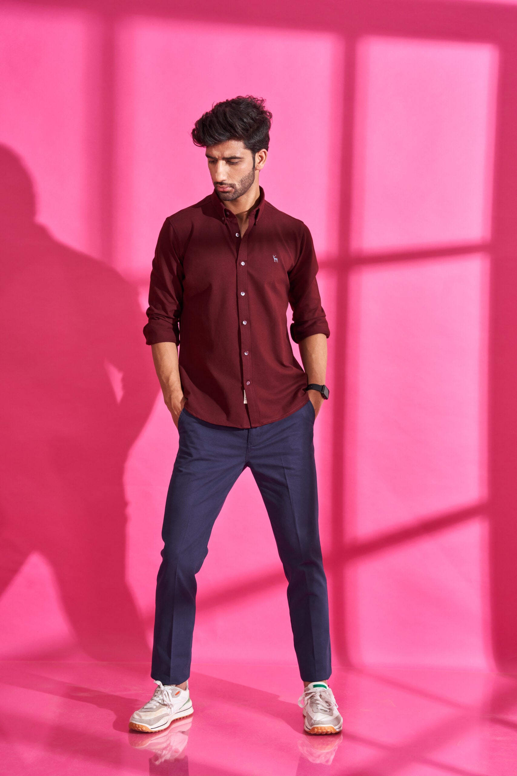 Wine Red Interlock Shirt