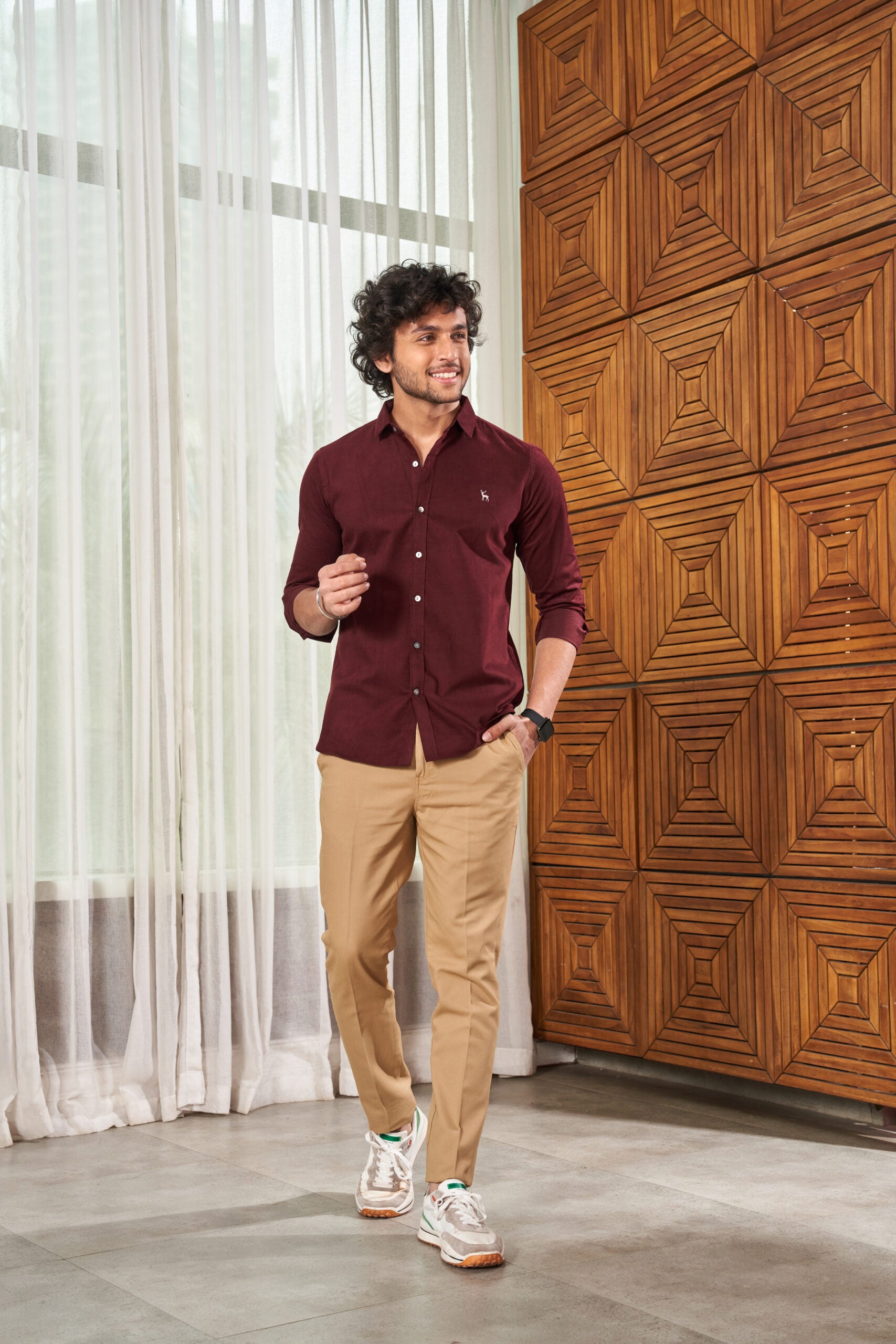 Mahogany Maroon Pin Cord Shirt