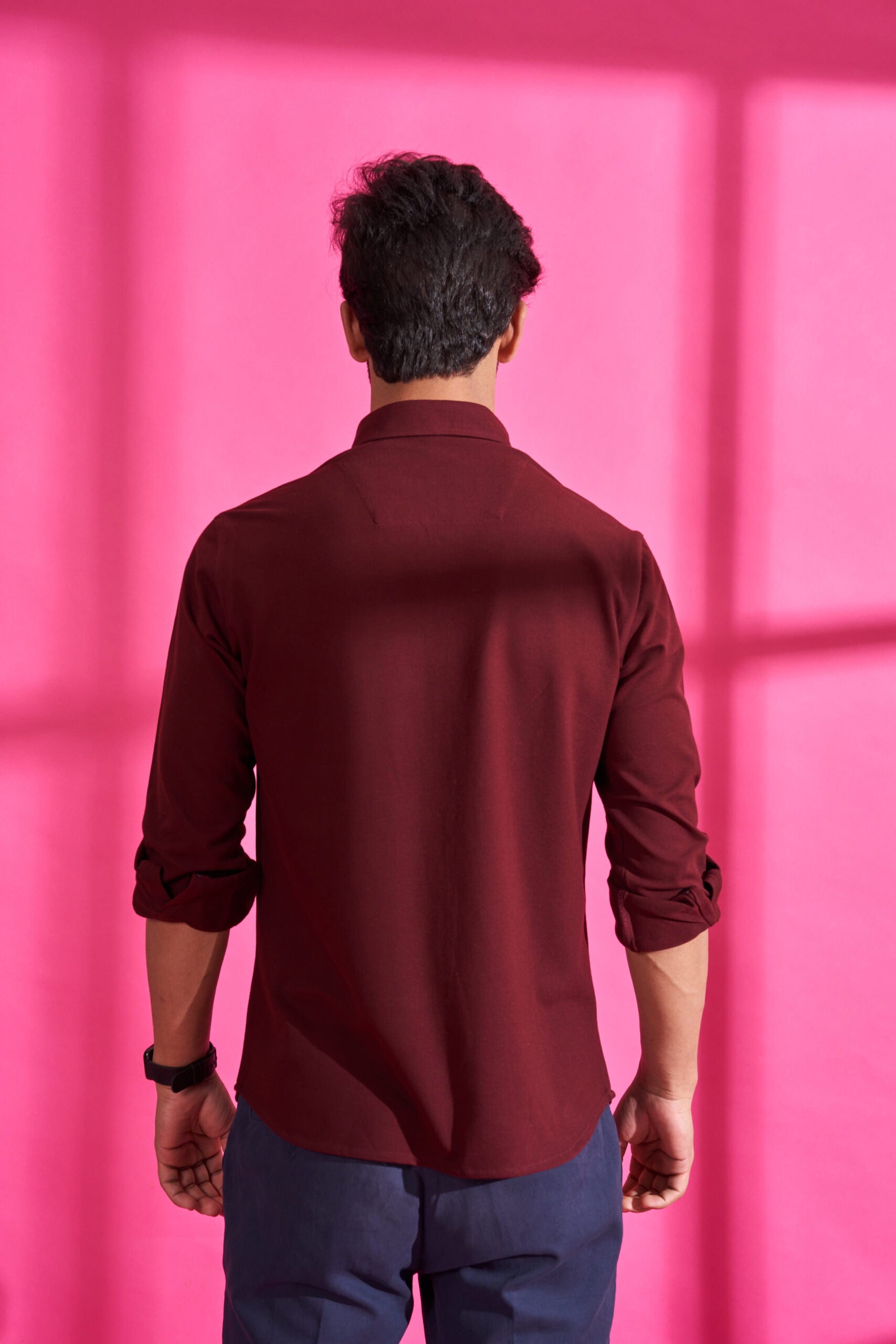 Wine Red Interlock Shirt