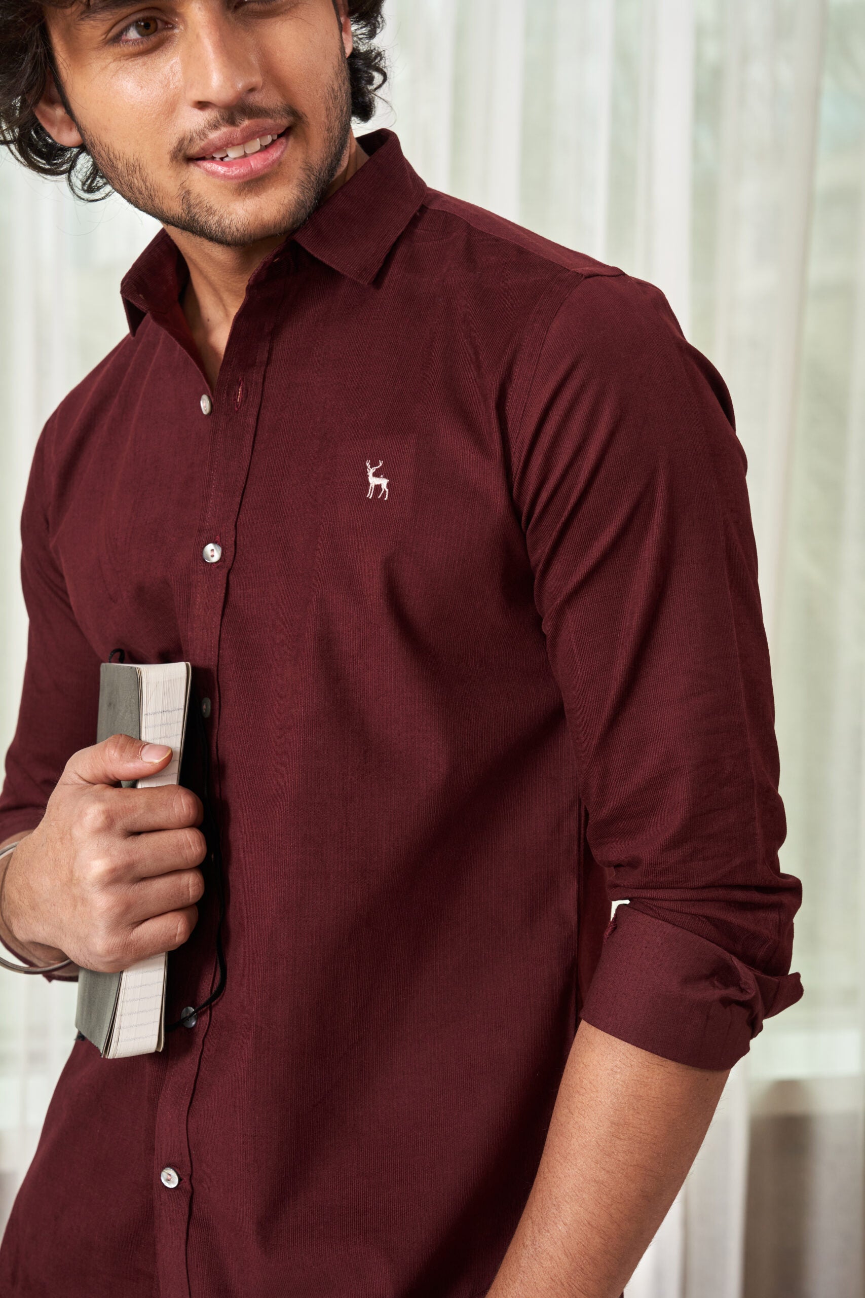 Mahogany Maroon Pin Cord Shirt