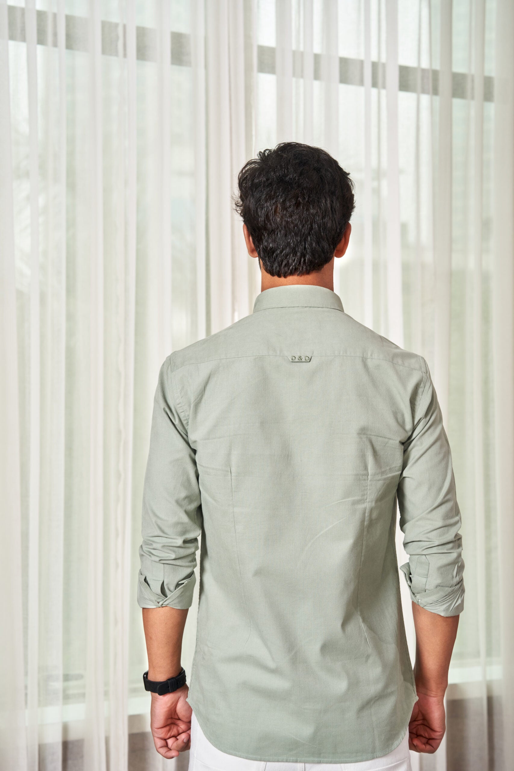 Sage Green Pin Cord Shirt